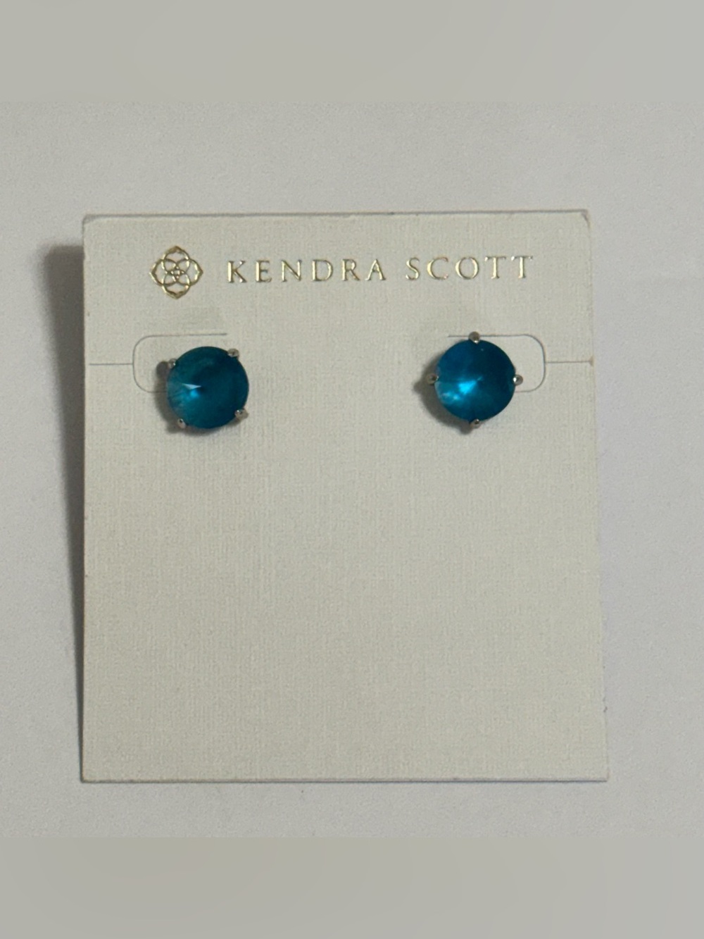 Kendra Scott Bright Teal Round Stud Earrings